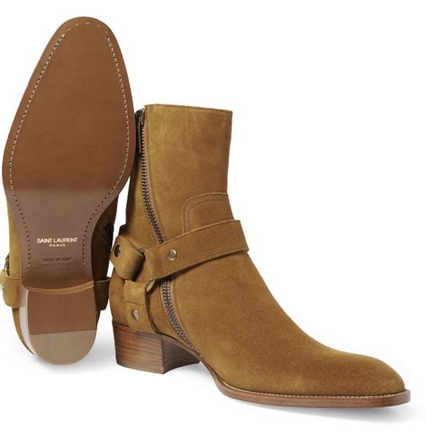 yves saint laurent suede boots|Saint Laurent male boots snakeskin.